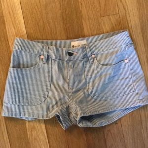 Striped denim shorts